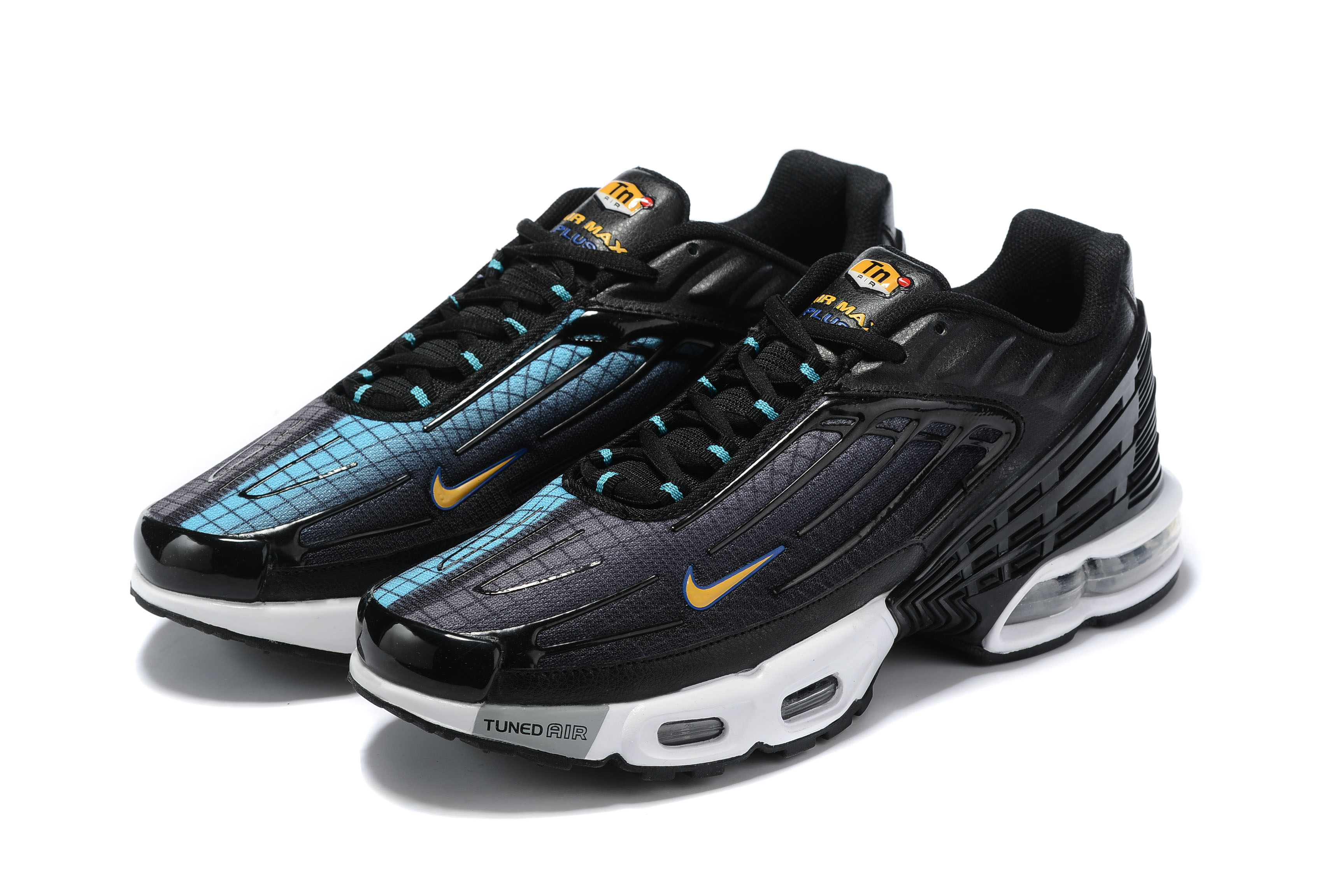 2020 Nike Air Max Plus Black Blue Yellow Shoes